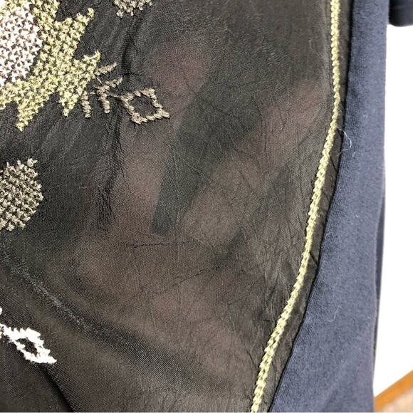 Johnny Was black army green cream embroidered dress size 1X - Picture 5 of 14